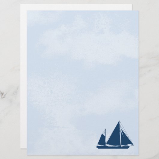 Zeilboot en Sky Stationery Letterhead (Voorkant / Achterkant)