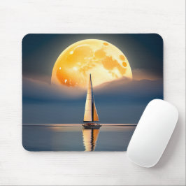 Zeilboot en Volle Maan Muismat