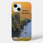 Zeilboot en vuurtoren Personaliseren naam Case-Mate iPhone Case (Achterkant)