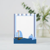 Zeilboot en walvis Briefkaart (Staand voorkant)