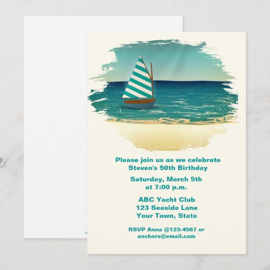 Zeilboot en Zee Kaart (Voorkant / Achterkant)