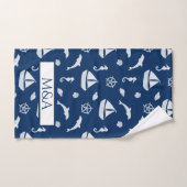 Zeilboot- en zeebeschermingspatroon bad handdoek (Handdoek)