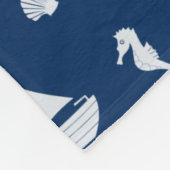 Zeilboot- en zeebeschermingspatroon fleece deken (Hoek)