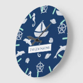 Zeilboot- en zeebeschermingspatroon grote klok (Hoek)