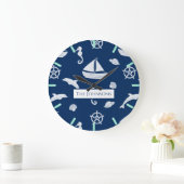 Zeilboot- en zeebeschermingspatroon grote klok (Huis)