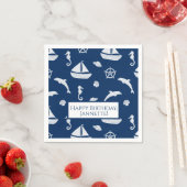 Zeilboot- en zeebeschermingspatroon servet (Insitu)