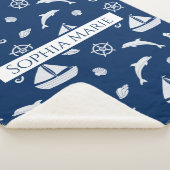 Zeilboot- en zeebeschermingspatroon sherpa deken (3/4)