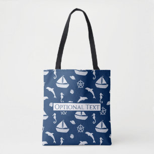 Zeilboot- en zeebeschermingspatroon tote bag