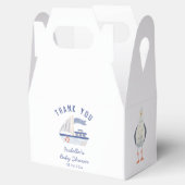 Zeilboot en Zeemeeuw Dank je Jongen Baby shower Bedankdoosjes (Geopend)