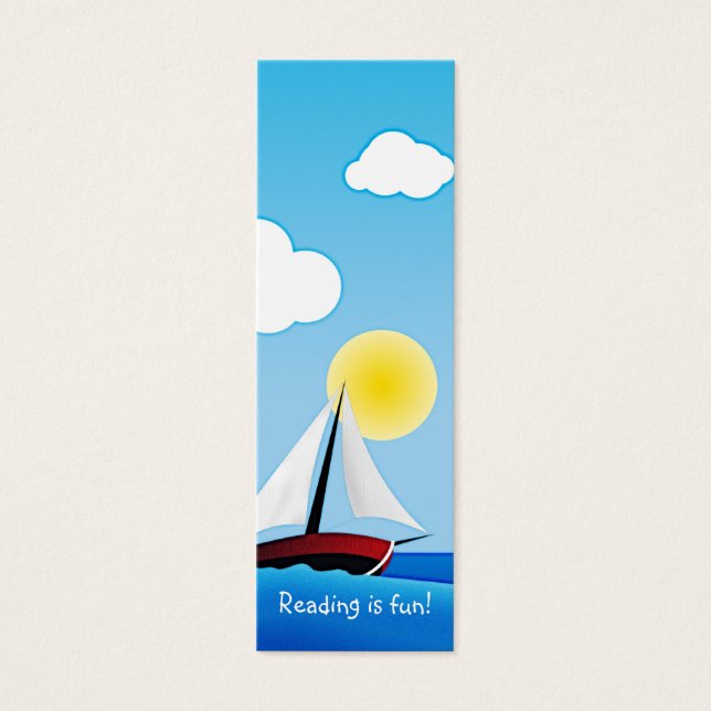 Zeilboot en zon | BLADWIJZER Mini Visitekaartjes (Voorkant)