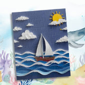Zeilboot en zon | Papierquilling Legpuzzel