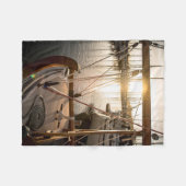 Zeilboot en zonsondergang in jachthaven fleece deken (Voorkant (Horizontaal))