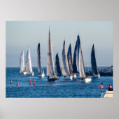 Zeilboot Enter Main Channel - Marina Del Rey, CA Poster (Voorkant)