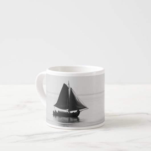 Zeilboot espresso cup kop (Links)