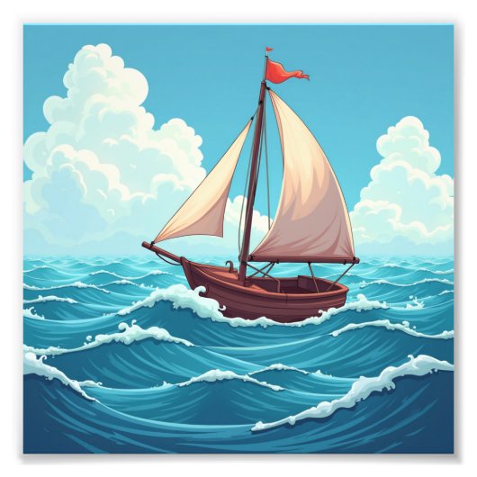 Zeilboot Foto Afdruk (Voorkant)
