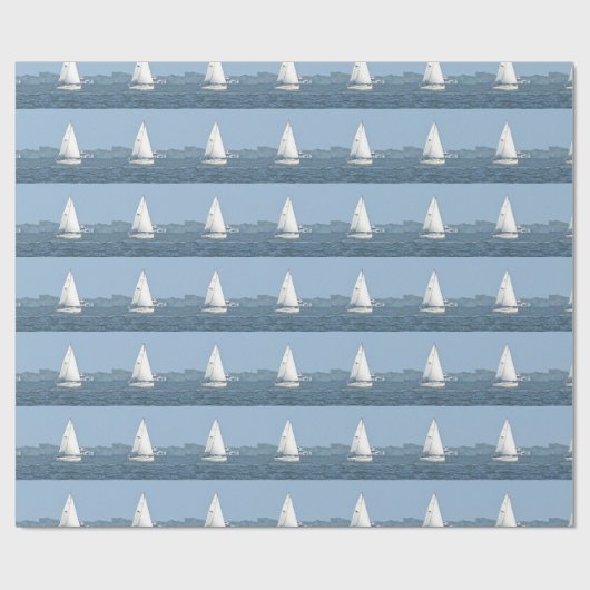 zeilboot foto inpakpapier (Vlak)