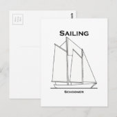 Zeilboot Gaff-Rigged Schooner Sailboat (zeilplan) Briefkaart (Voorkant / Achterkant)