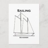 Zeilboot Gaff-Rigged Schooner Sailboat (zeilplan) Briefkaart (Voorkant)