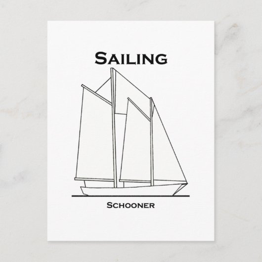 Zeilboot Gaff-Rigged Schooner Sailboat (zeilplan) Briefkaart (Voorkant)