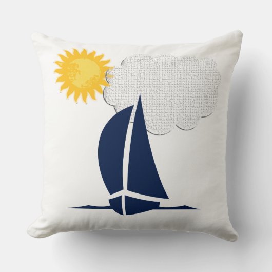 Zeilboot geanimeerd kussen (Voorkant)