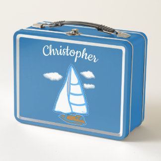 Zeilboot gepersonaliseerde nautische metalen lunch