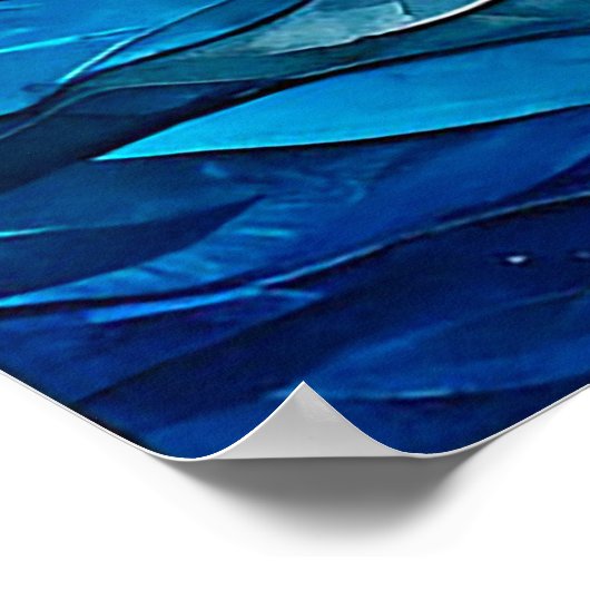 Zeilboot glijdt over blauwe golven poster (Hoek)