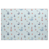 Zeilboot, Golf en Walvis Patroon ID1228 Stof (Fat Quarter)