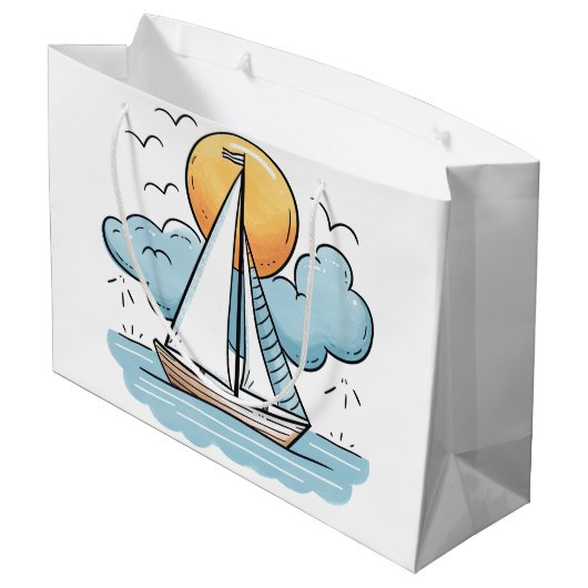 Zeilboot Groot Cadeauzakje (Achterkant Gekanteld)