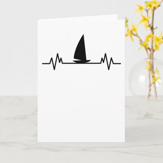 Zeilboot Heartbeat Skipper Fun Catamaran Gift Kaart (Gele Bloem)