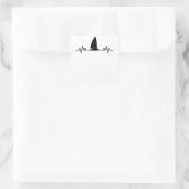 Zeilboot Heartbeat Skipper Fun Catamaran Gift Vierkante Sticker (Tas)