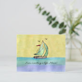 Zeilboot - "Ik creëer een leven waar ik van hou!" Briefkaart (Staand voorkant)
