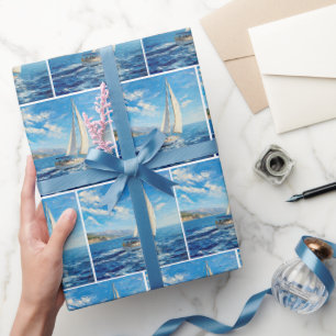 Zeilboot Impasto Schilderij  Cadeaupapier