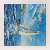 Zeilboot Impasto Schilderij  Legpuzzel (Horizontaal)