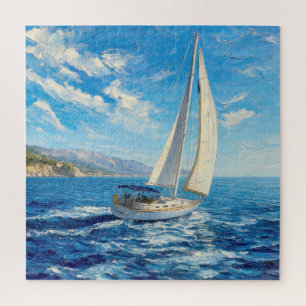 Zeilboot Impasto Schilderij  Legpuzzel