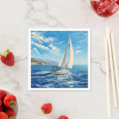 Zeilboot Impasto Schilderij Servet (Insitu)