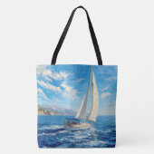 Zeilboot Impasto Schilderij  Tote Bag (Voorkant)
