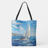 Zeilboot Impasto Schilderij  Tote Bag (Achterkant)