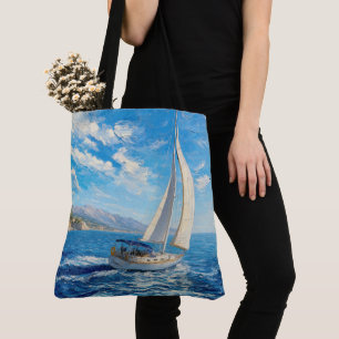 Zeilboot Impasto Schilderij Tote Bag