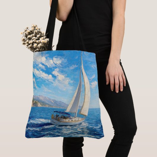 Zeilboot Impasto Schilderij  Tote Bag (Dichtbij)