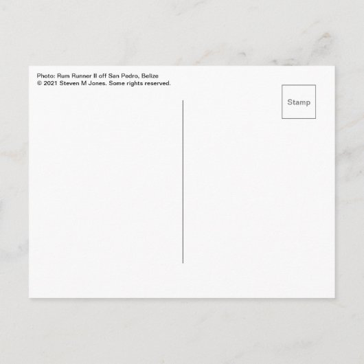 Zeilboot in Belize Briefkaart (Achterkant)