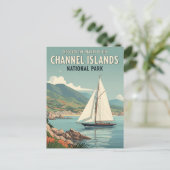 Zeilboot in Channel Islands National Park Briefkaart (Staand voorkant)