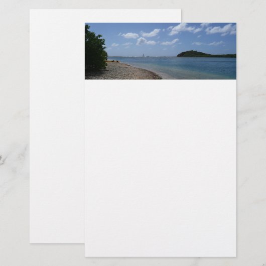 Zeilboot in de buurt van St. Thomas Briefpapier (Voorkant / Achterkant)