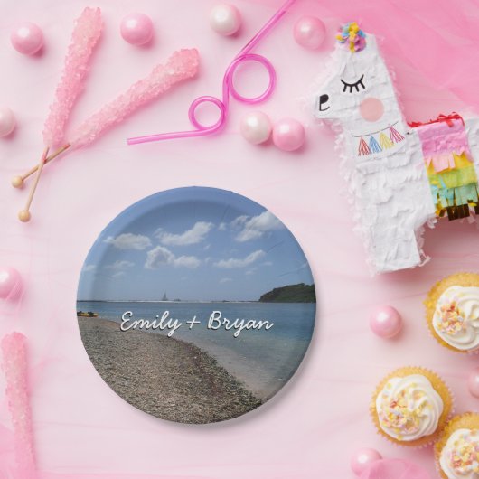 Zeilboot in de buurt van St. Thomas Papieren Bordje (Feest)