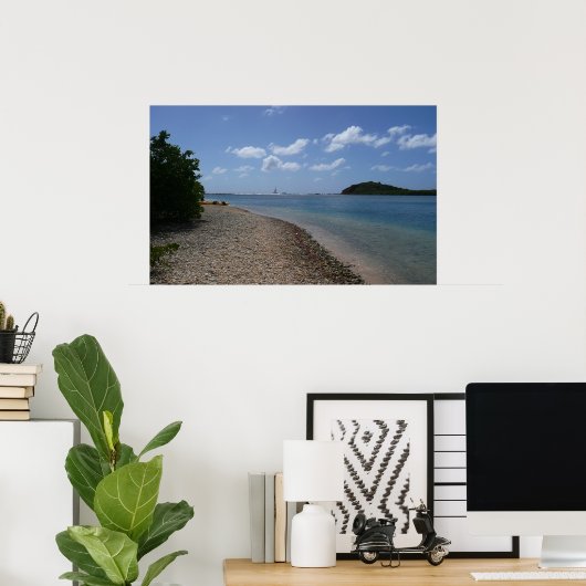 Zeilboot in de buurt van St. Thomas Poster (Thuiskantoor)