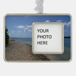 Zeilboot in de buurt van St. Thomas Verzilverd Omlijst Ornament