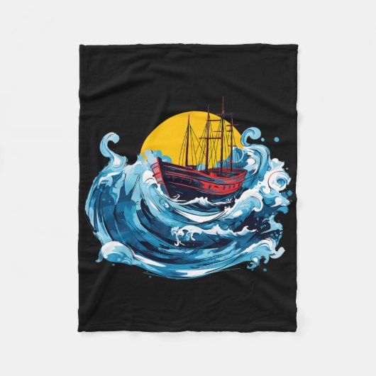 Zeilboot in de golf Zee varen Captain Lover Fleece Deken (Voorkant)