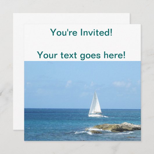 Zeilboot in de Oceaan Kaart (Voorkant / Achterkant)