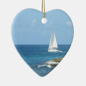 Zeilboot in de Oceaan Keramisch Ornament (Rechts)