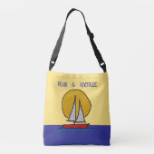 Zeilboot in de zon crossbody tas (Achterkant)