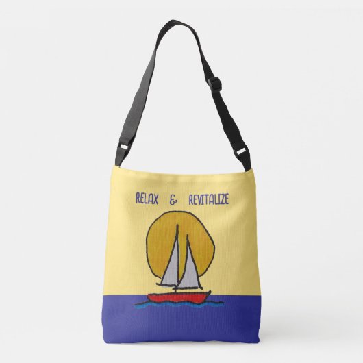 Zeilboot in de zon crossbody tas (Achterkant)